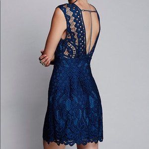 Free People Blue One Million Lovers Lace Dress